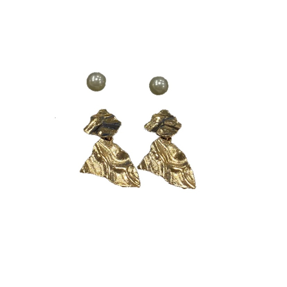 Pearl Studs with Golden Earrings